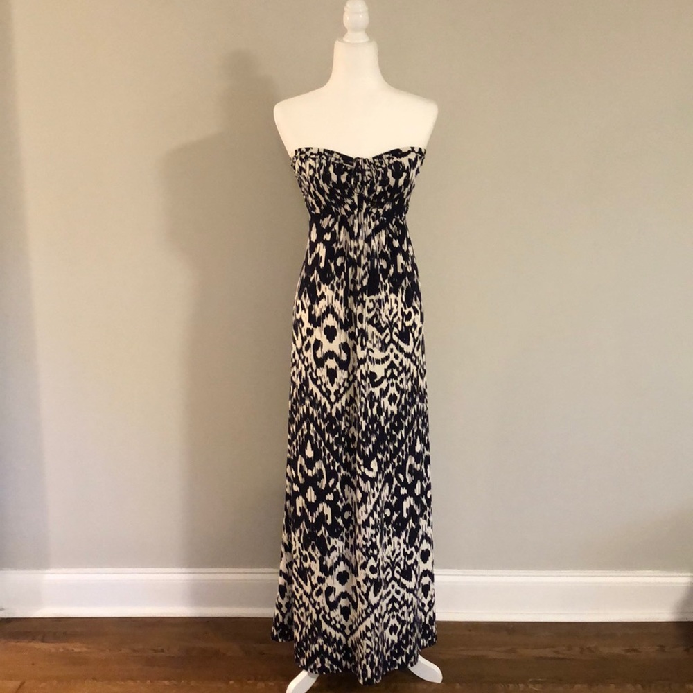Veronica m Ikat print convertible maxi dress